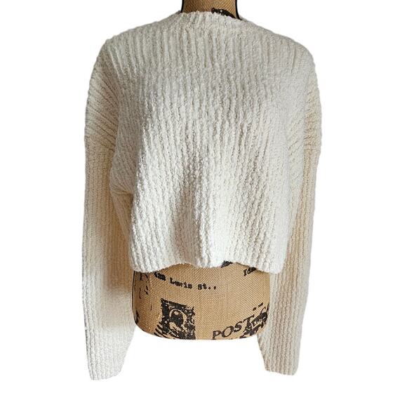 White Fox Leave Home Without Me Sweater, Cream, NWT, NEW Sz S/M - Picture 5 of 13